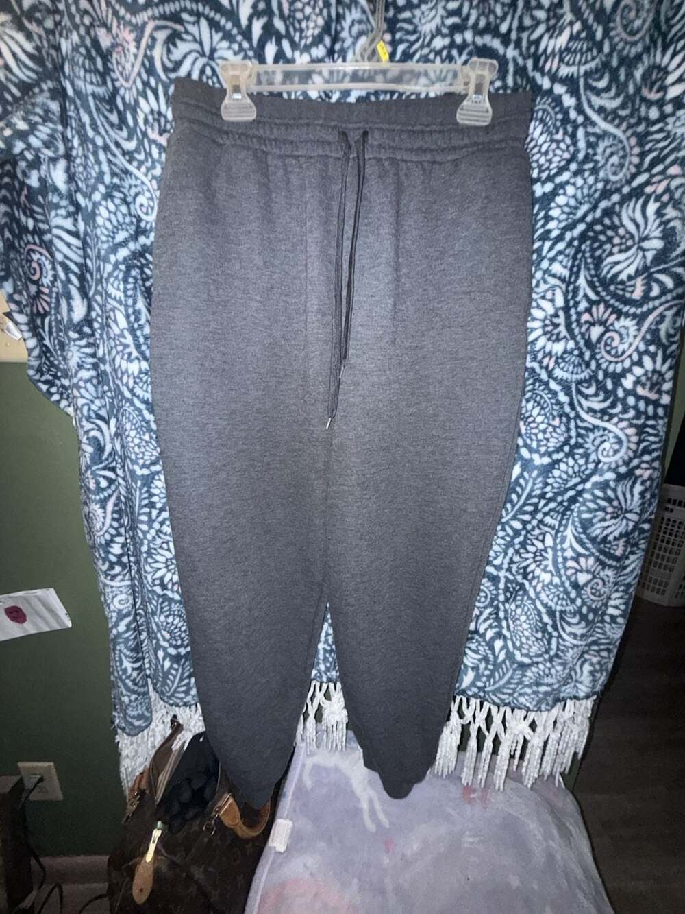 JUSTFAB Women's Plus Size Tall Fleece Sweatpants Gray XL